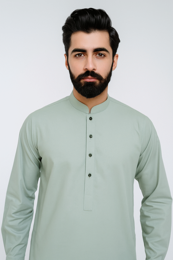 Gull_Ahmed Men’s Unstitched-Green-Wash And Wear Plain Suit