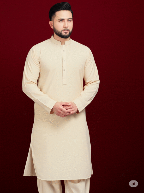 Men’s Unstitched -Yellow Color- Wash And Wear Plain Suit