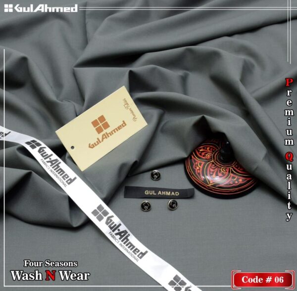 Men’s Unstitched-Grey-Wash And Wear Plain Suit